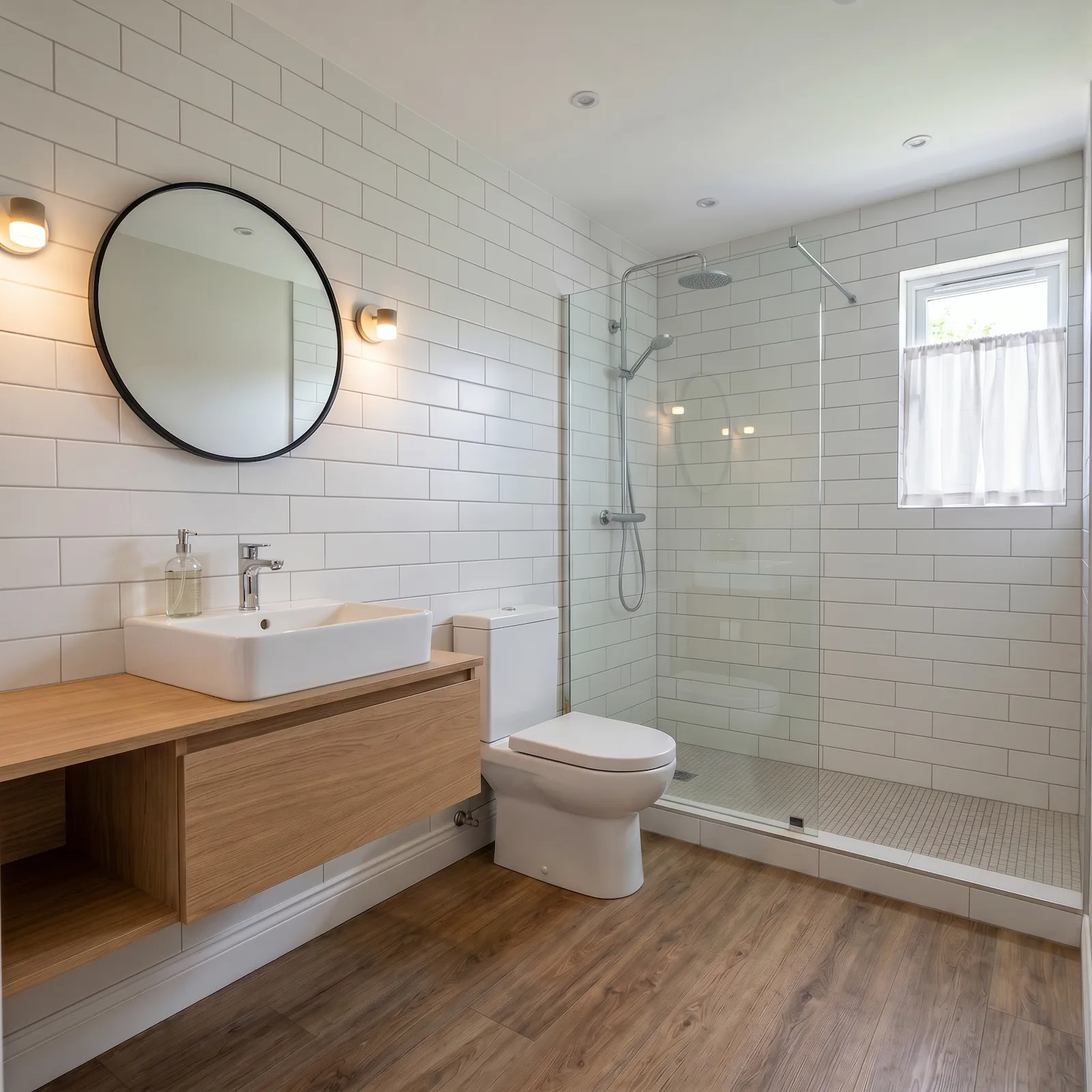 Baño reformado en Premià de Dalt con ducha a ras de suelo